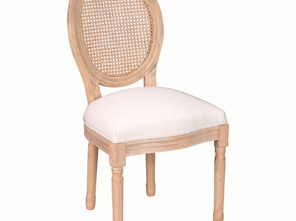 Dining Chairs, Upholstered With Round Back (Set of 2) - Beige