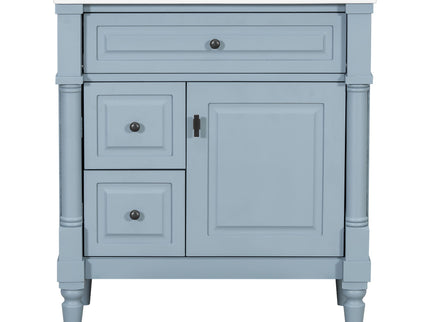 Modern Bathroom Vanity With Sink, Freestanding Cabinet With Flip Drawer & Adjustable Shelf