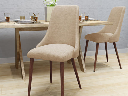 Mid Century Modern Fabric Armless Dining Chair