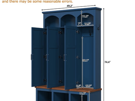 Classic Arched Design Hall Tree With 3 Hidden Storage