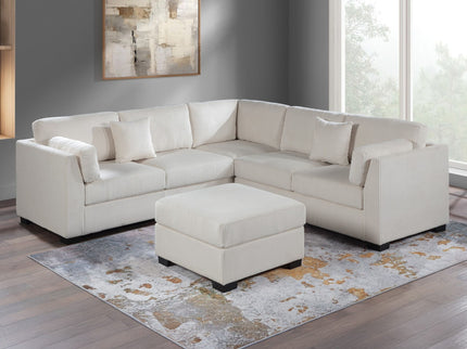 Contemporary L - Sectional Sofa Set With Ottoman And Pillows