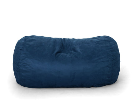 Marlin - 6.5 Foot Cylindrical Bean Bag With Removable Suede Cover - Midnight Blue