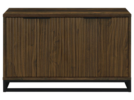 Thurston - 4 Door Accent Cabinet Carved Doors - Dark Brown