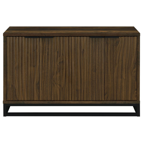 Thurston - 4 Door Accent Cabinet Carved Doors - Dark Brown