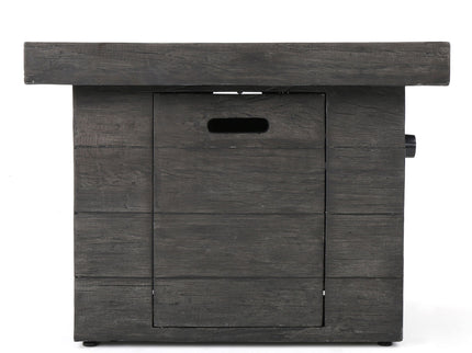 Anchorage - Wood Square Fire Pit 40, 000 Btu - Gray