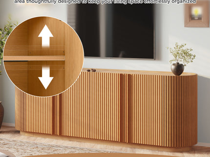 TV Stand With Fluted Tambour Style Door