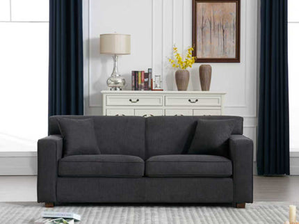 Loveseat Sleeper Sofa With Full Size Pull Out Bed, 2 Seater Convertible Couch For Small Apartments - Gray