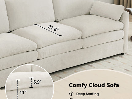 Cozy Upholstered 3 Seater Sofa Cushion For Living Room