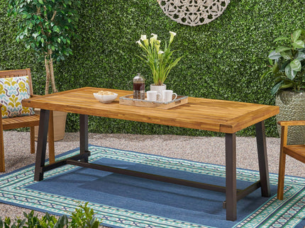 Equilibrium - Outdoor Dining Table With Wooden Frame And Slat Top