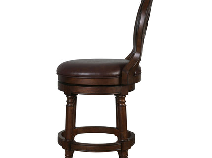 Stool With Back And Swivel Upholstered Seat