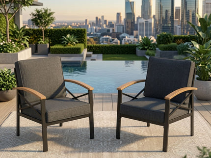 Outdoor Patio Armchair, All Weather (Set of 2)