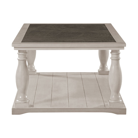 Farmhouse Rectangular Coffee Table With 2 Tiers