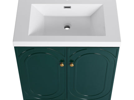 Contemporary Freestanding Bathroom Vanity With Resin Sink & Soft-Close Cabinet Doors