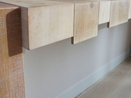 Modern Rustic Table With Sculpted Block Design