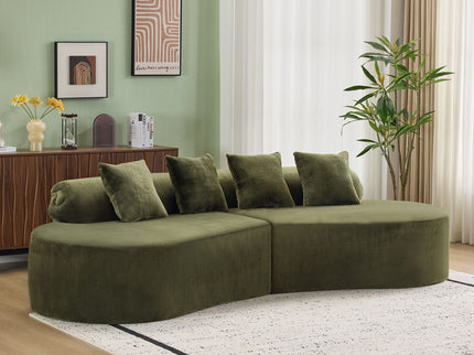 Modern Curved Sofa With Pillows