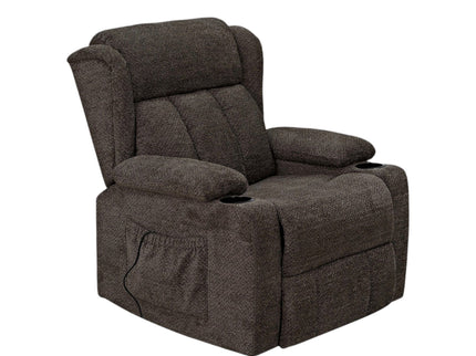 Lusio - Power Motion Recliner With Lift & Cup Holder - Brown