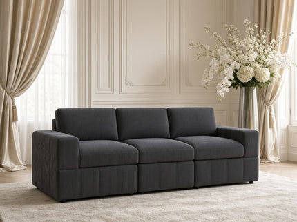 Oversized Modular Sectional Sofa 3 Piece Set For Living Room - Dark Gray