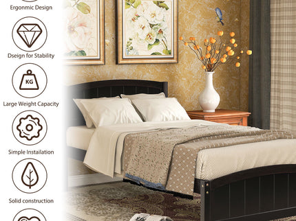 Platform Bed & Headboard, Footboard And Wood Slat Support