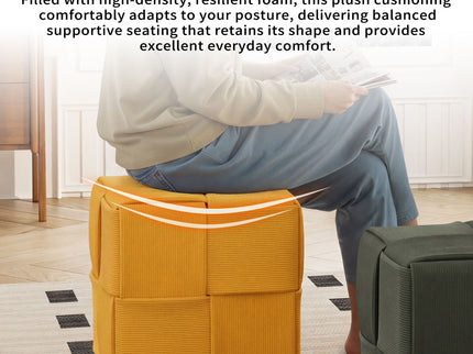 Modern Ottoman Foot Rest With Woven Design