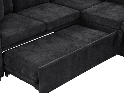 Modern L Shaped Sectional Sofa Bed With Hidden Storage Upholstery