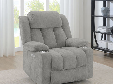 Beca - Upholstered Power Lift Recliner With Cupholders And USB Charging
