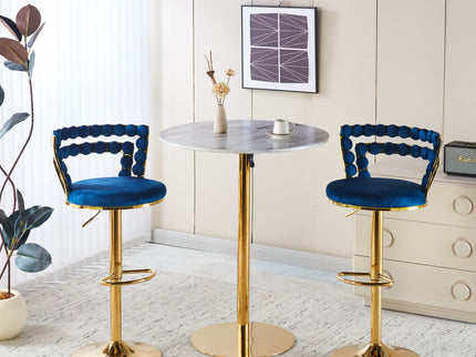 Modern Bar Chair With Iron Tube Legs, Soft Cushions And Comfortable Backrest (Set of 2)