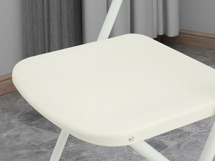 Folding Chairs, Stackable & Waterproof (Set of 4) - White