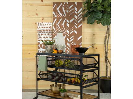 Ingalls - Accent Storage Cart With Casters, Shelves - Black