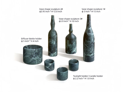 7 Pieces Luxury Natural Marble Living Room Accessories Set