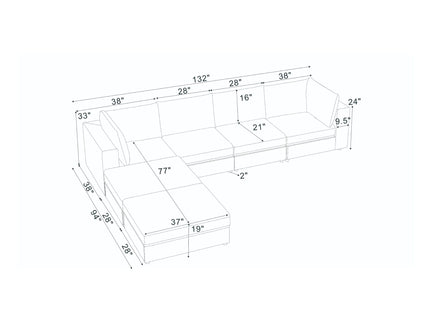 Modern Reversible Modular Sectional