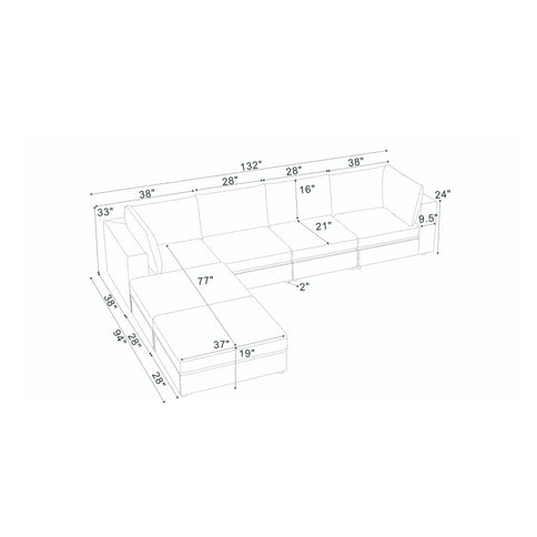 Modern Reversible Modular Sectional