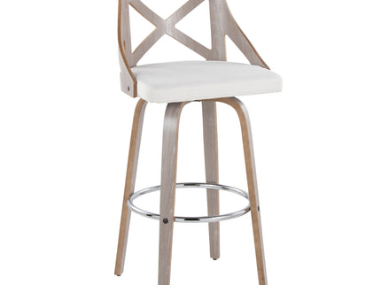 Charlotte - Farmhouse Fixed Height Bar Stool With Round Footrest (Set of 2)