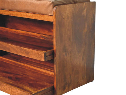 Buffalo - Hide Pull Out Shoe Storage Bench