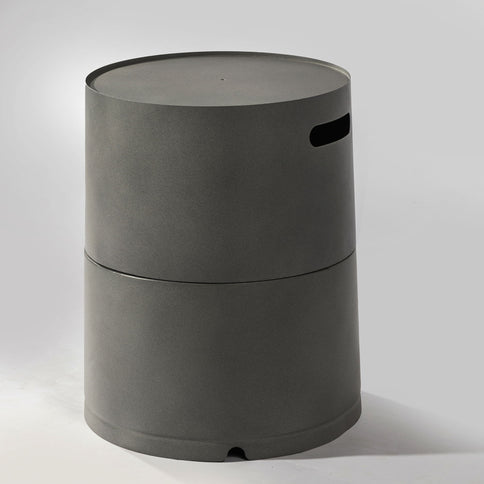 Propane Tank Cover Round Tank Holder Hide Away Side Table - Gray