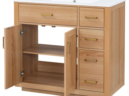 Bathroom Vanity & Sink, Soft Close Doors & Drawers - Wood