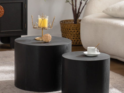 Round Nesting Coffee Table For Small Space (Set of 2)