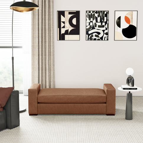 Ottoman With Unique Armrest Design For Living Spaces
