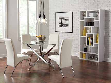 Geometric 10 Shelf Open Back Bookcase With Interlocking Shelves - White