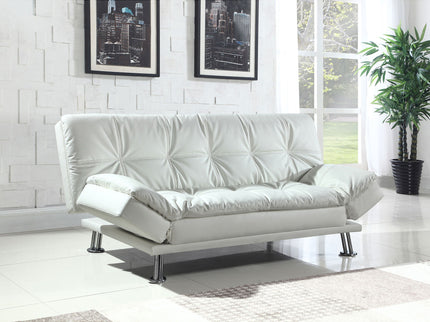 Kimpton - Upholstered Tufted Convertible Sofa Bed With Adjustable Arms Legs - White