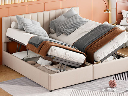 Upholstered Platform Bed With A Hydraulic Storage System