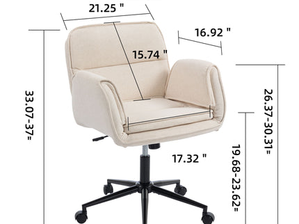 Criss Cross Swivel Desk Chair With Adjustable Armrests & Wheels For Home Office