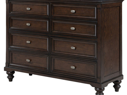 Berwick - 8 Drawer Dresser Cabinet With Felt Lined Drawers - Dark Oak