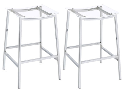 Staten - Backless Bar Stool (Set of 2) - Chrome