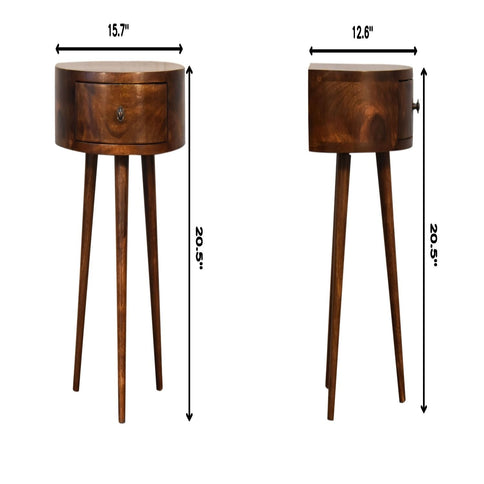 Semi Circle Nightstand - Chestnut