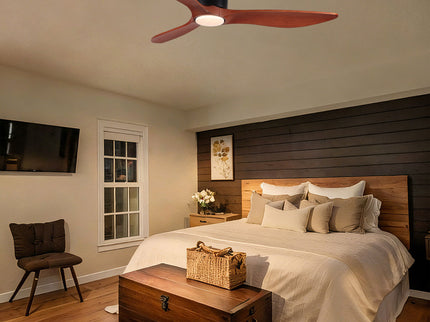 Low Profile Flush Mount Ceiling Fan With Light And Reversible Quiet Motor - Matte Black