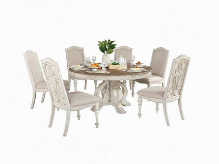 Elegant Dining Set Round Table And Side Chairs