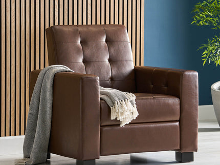 Langseth - Contemporary Tufted Pushback Recliner - Dark Brown