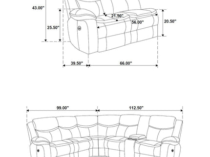 Mclean - Power Reclining Sectional Sofa With Storage Console - Dark Brown