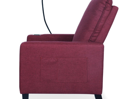 Recliner Chairs For Adults, Adjustable Recliner Sofa With Mobile Phone Holder & Cup Holder, Modern Reclining Chairs Fabric Push Back Recliner Chairs For Living Room, Bedroom