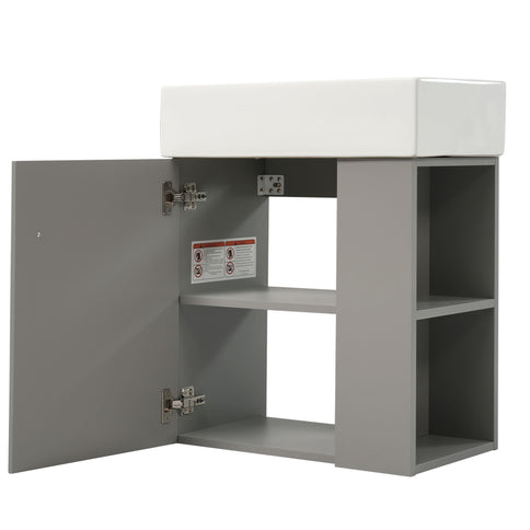 Modern Floating Bathroom Vanity With Ceramic Basin Perfect For Small Bathrooms